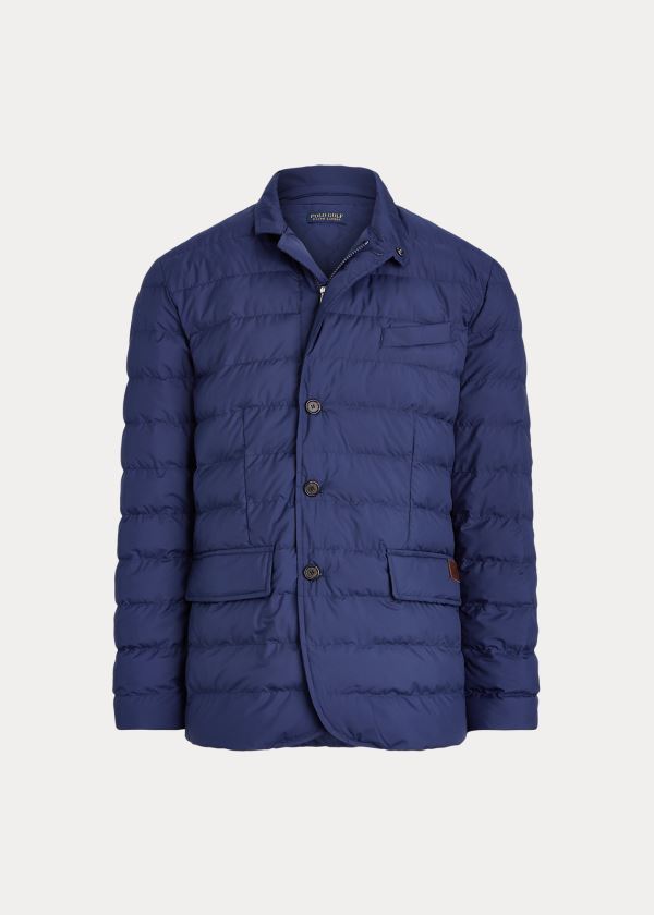 Chaquetas Ralph Lauren Hombre Azul Marino - Quilted Water-Repellent - TRVQZ9842